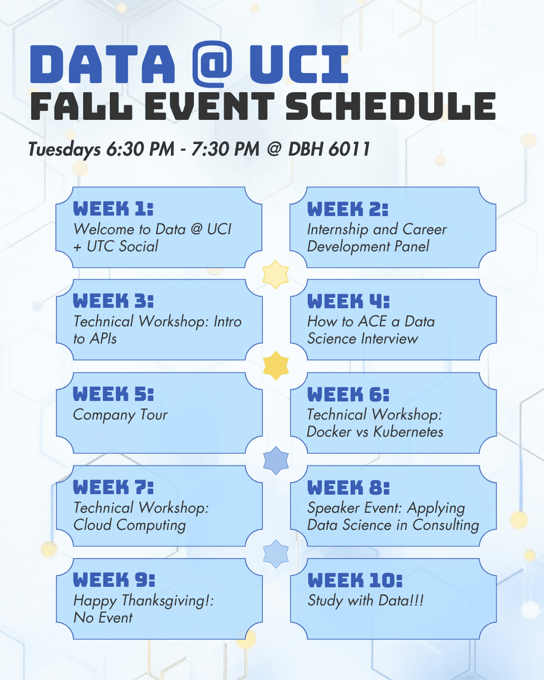 This quarter’s event schedule