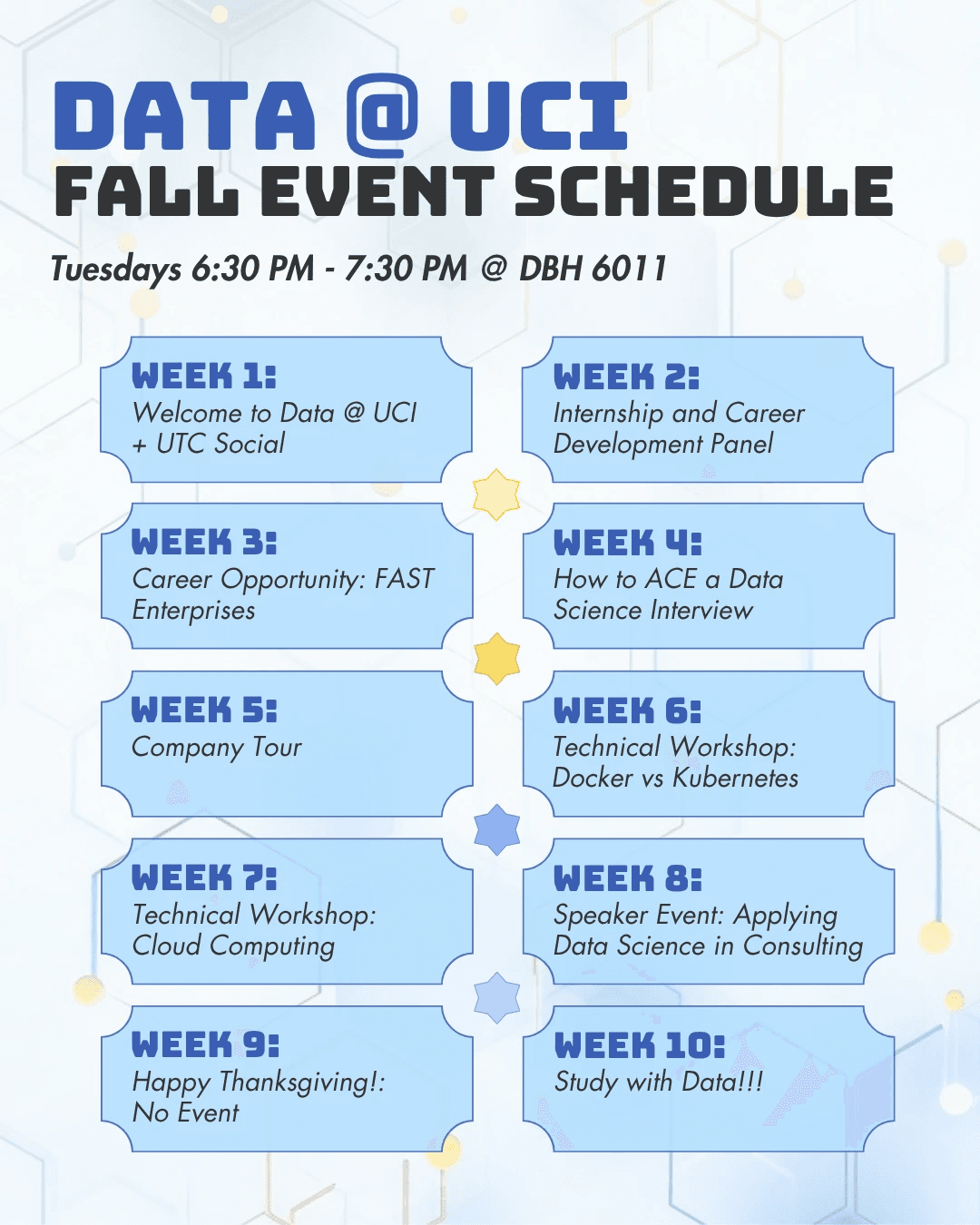 This quarter’s event schedule
