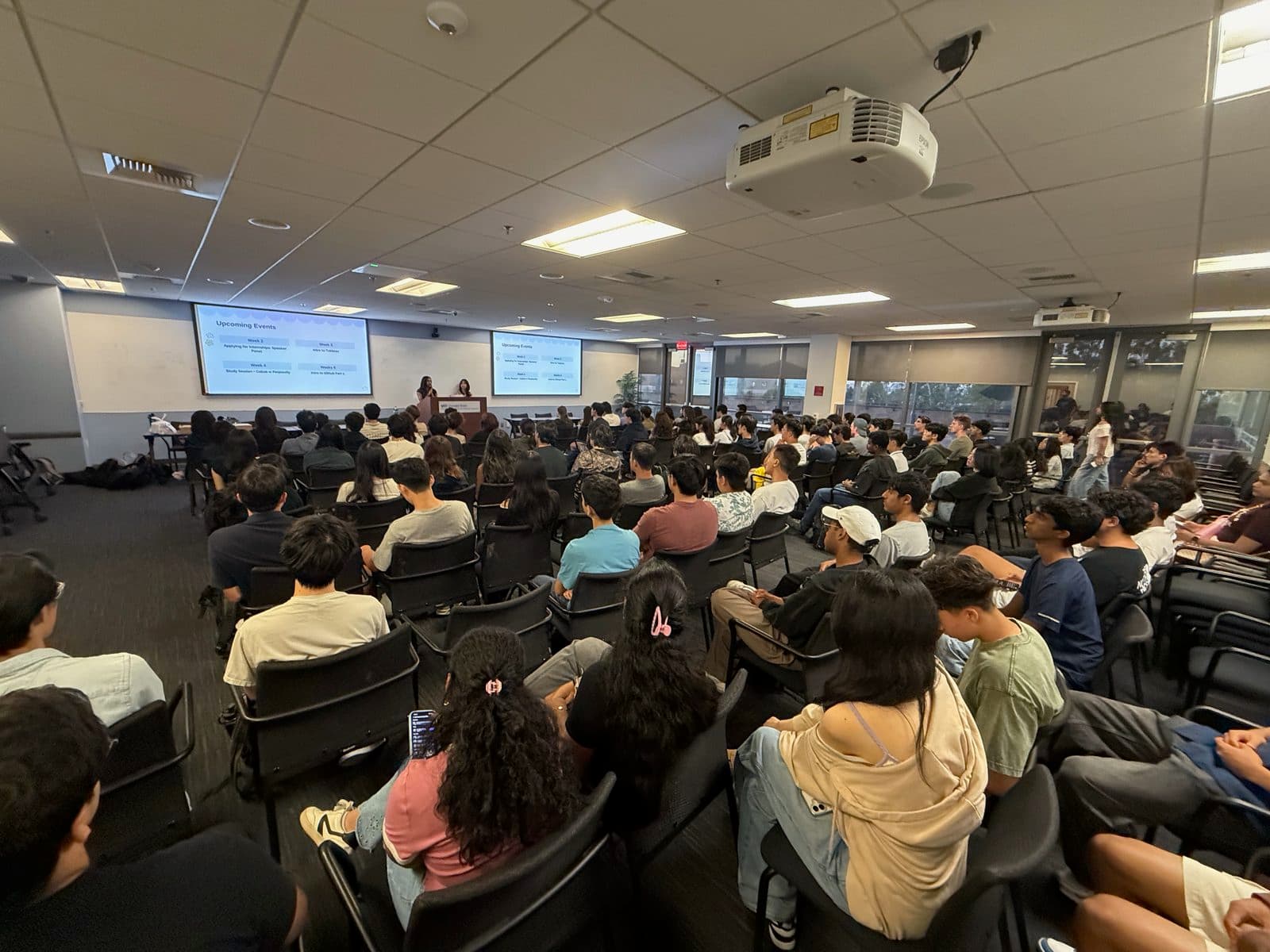 A packed general meeting